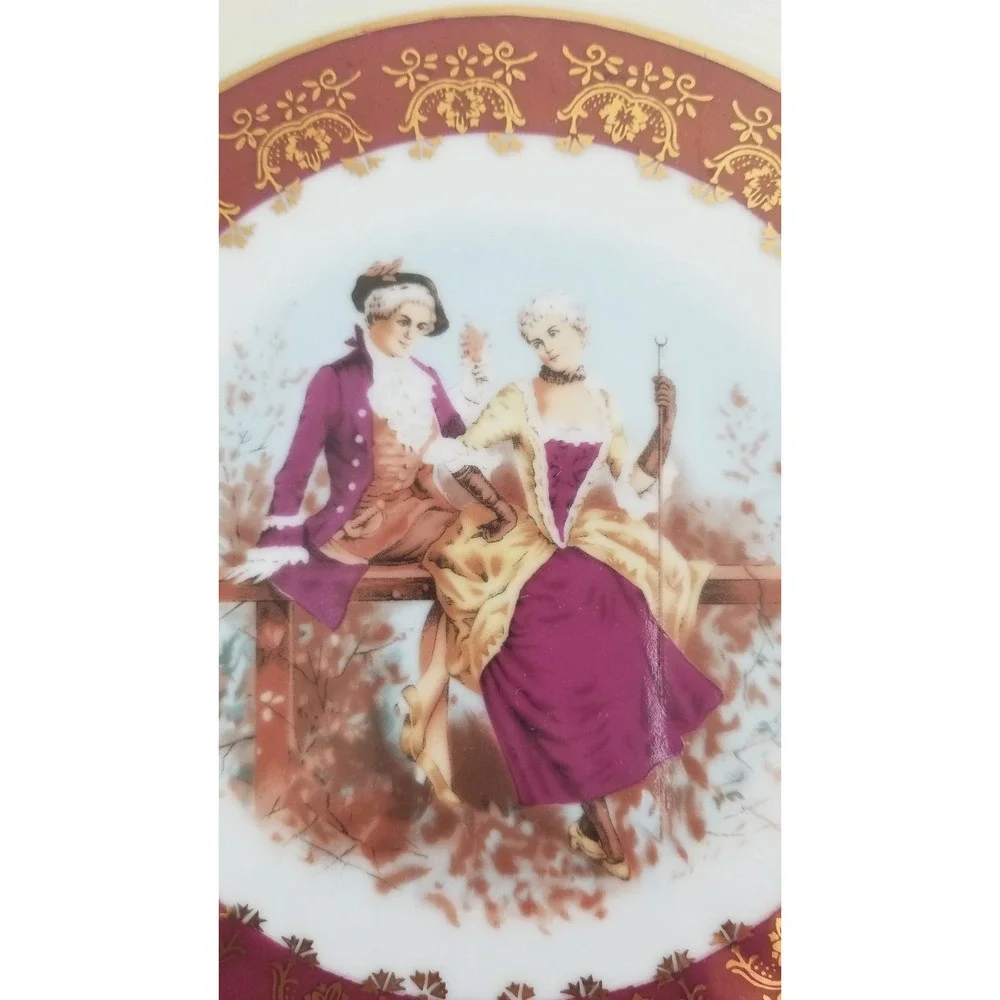Vintage Courting Couple Porcelain Large Serving Plate 14.25